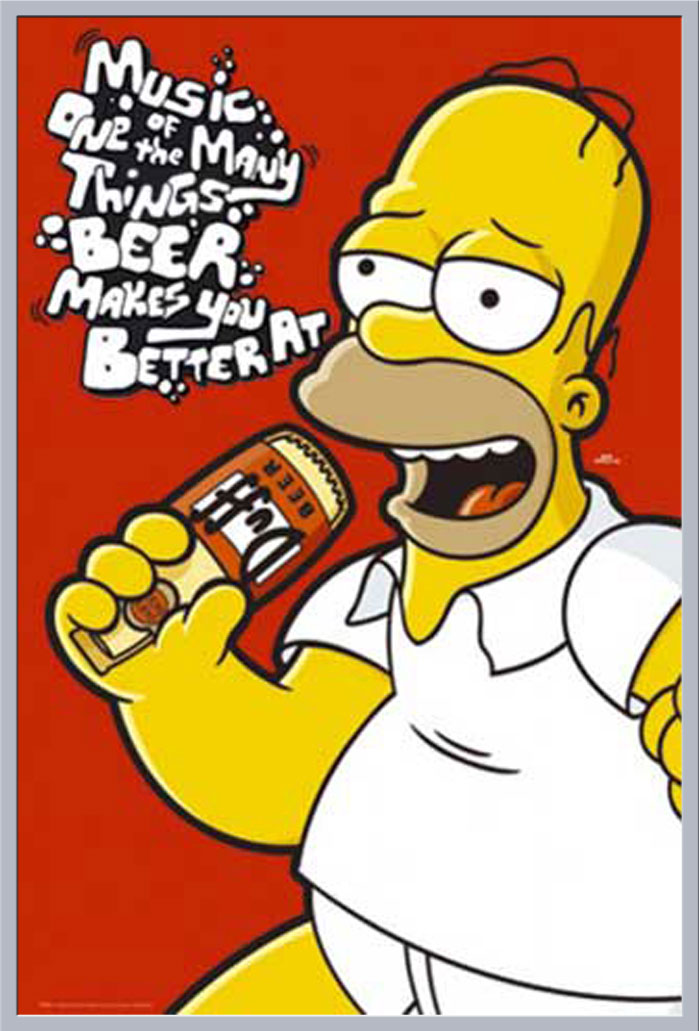 The Simpsons Homer Music Poster Druck Größe 61x915 Cm Ebay
